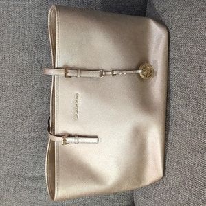 Michael Kors large gold laptop tote
